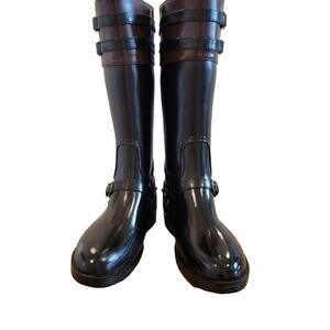 Chooka Signature Rain Riding Boots Tall Rubber Black Size US 6 Women's